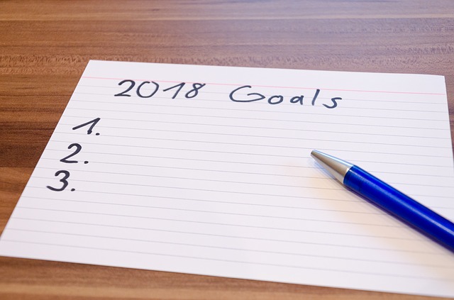 Photo of 2018 goals on paper